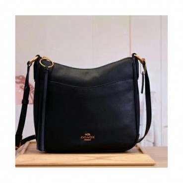 Coach Leather Shoulder Bag,28cm - 코치 레더 여성용 숄더백 COAB0217,28cm,블랙