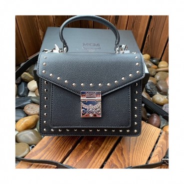 MCM Patricia Leather Tote Shoulder Bag,21cm - 엠씨엠 패트리샤 레더 여성용 토트 숄더백 MCMB0095, 21cm,블랙