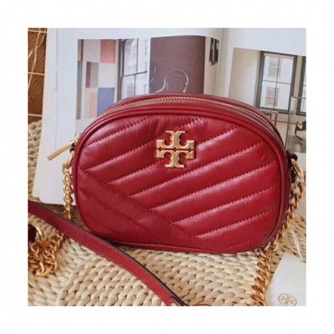 Tory Burch Leather Red Kira Chevron Small Camera Shoulder Bag,18cm - 토리버치 레더 레드 키라 쉐브론 스몰 카메라 숄더백 TBB0217,18cm