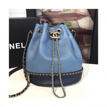 Chanel 2019 Women Leather Chain Bucket Shoulder Bag ,22CM - 샤넬 2019 여성용 레더 체인 버킷 숄더백,CHAB0633,22CM,블루