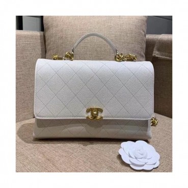 Chanel 2019 Women Leather Tote Shoulder Bag ,25CM - 샤넬 2019 여성용 레더 토트 숄더백,CHAB0629,25CM,화이트