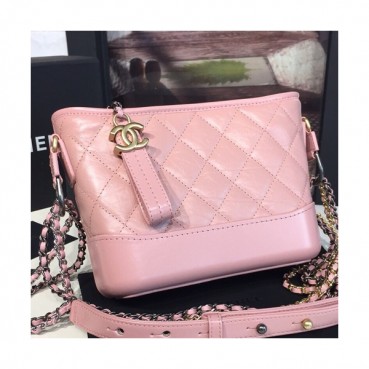 Chanel 2018 Gabrielle Hobo Leather Shoulder Bag ,20CM - 샤넬 2018 가브리엘 호보 레더 숄더백,CHAB0625,20CM,핑크