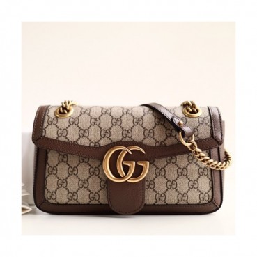 Gucci Marmont Matlase Women Shoulder Bag ,26CM- 구찌 GG 마몬트 마틀라세 여성용 숄더백 443497,GUB0509,26CM,브라운