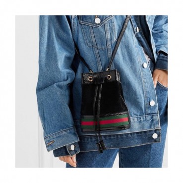 Gucci GG Ophidia Women Nano Bucket Bag,18.5CM - 구찌 GG 오피디아 여성용 나노 버킷백 550620,GUB0508,18.5CM,블랙