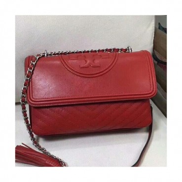 Tory Burch 2018 Leather Red Chain Shoulder Bag,28cm - 토리버치 2018 레더 레드 체인 숄더백 TBB0209,28cm