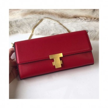 Tory Burch Leather Red Juliette Chain Shoulder Bag,24cm - 토리버치 레더 레드 줄리엣 체인 숄더백 TBB0208,24cm