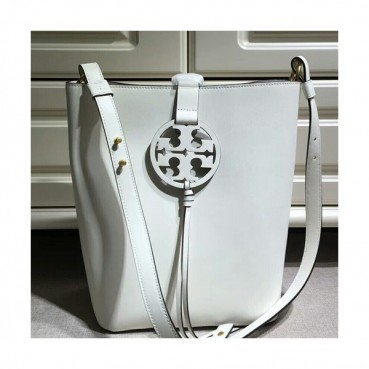 Tory Burch Miller Leather White Hobo Shoulder Bag,30cm - 토리버치 밀러 레더 화이트 호보 숄더백 TBB0195,30cm