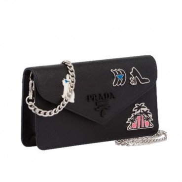 Prada 2018 Monochrome Saffiano Chain Shoulder Bag,19cm - 프라다 2018 모노크롬 사피아노 체인 숄더백 ,1DH044