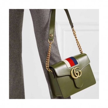 Gucci GG Marmont  Women Chain Shoulder Bag,27CM - 구찌 GG 마몬트 여성용 체인 숄더백 476468,GUB0495,27CM,올리브