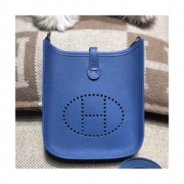 Hermes Evelyne Epsom Leather Mini Shoulder Bag - 에르메스 에블린 엡송 레더 여성용 미니 숄더백 HERB0668,블루