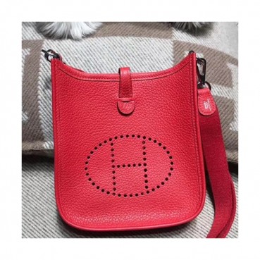 Hermes Evelyne TC Leather Mini Shoulder Bag - 에르메스 에블린 TC 레더 여성용 미니 숄더백 HERB0661,레드