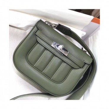 Hermes Berline Swift Leather Shoulder Bag - 에르메스 베를린 스위프트 레더 여성용 숄더백 HERB0632,카키