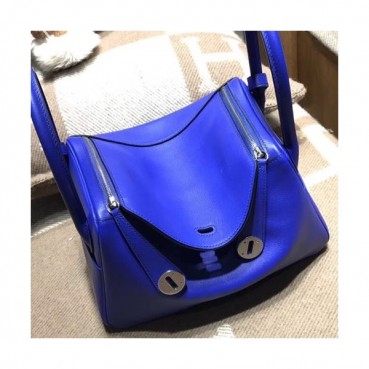 Hermes Lindy Swift Leather Tote Shoulder Bag ,26cm - 에르메스 린디 스위프트 레더 여성용 토트 숄더백 HERB0594,26cm,블루
