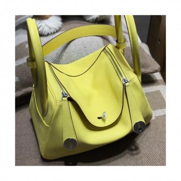 Hermes Lindy Swift Leather Tote Shoulder Bag ,26cm - 에르메스 린디 스위프트 레더 여성용 토트 숄더백 HERB0593,26cm,라이트옐로우