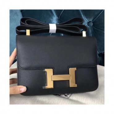 Hermes Constance Epsom Leather Shoulder Bag,24cm - 에르메스 콘스탄스 엡송 레더 여성용 숄더백 HERB0590, 24cm,블랙
