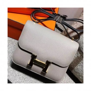 Hermes Constance Epsom Leather Shoulder Bag,19cm - 에르메스 콘스탄스 엡송 레더 여성용 숄더백 HERB0585, 19cm,그레이
