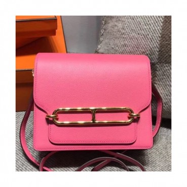 Hermes Roulis Ever Color Leather Shoulder Bag ,19cm - 에르메스 룰리스 에버컬러 레더 여성용 숄더백 HERB0584,19cm,핑크