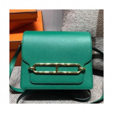 Hermes Roulis Ever Color Leather Shoulder Bag ,19cm - 에르메스 룰리스 에버컬러 레더 여성용 숄더백 HERB0583,19cm,그린