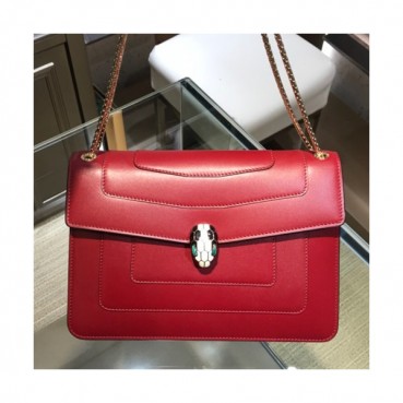 Bvlgari Serpenti Forever Chain Shoulder Bag,28CM - 불가리 세르펜티 포에버 체인 숄더백,BVLB0036,28cm,다크레드