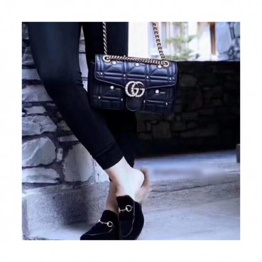 Gucci GG Marmont Matlase Women Shoulder Bag,26CM - 구찌 GG 마몬트 마틀라세 여성용 숄더백 443497,GUB0482,26CM,블랙