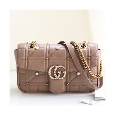 Gucci GG Marmont Matlase Women Shoulder Bag,26CM - 구찌 GG 마몬트 마틀라세 여성용 숄더백 443497,GUB0481,26CM,베이지
