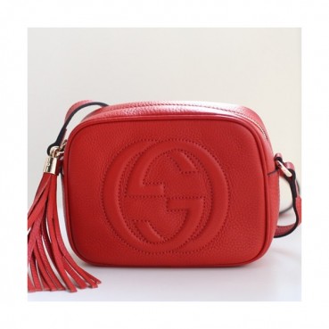 Gucci Soho Leather Shoulder Bag ,21CM - 구찌 소호 레더 숄더백 308364,GUB0459 ,21cm,레드오렌지