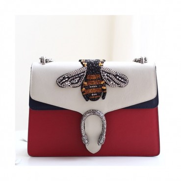 Gucci GG Dionysus Chain Shoulder Bag ,30CM - 구찌 GG 디오니소스 체인 숄더백 403348,GUB0451 ,30cm,레드+화이트