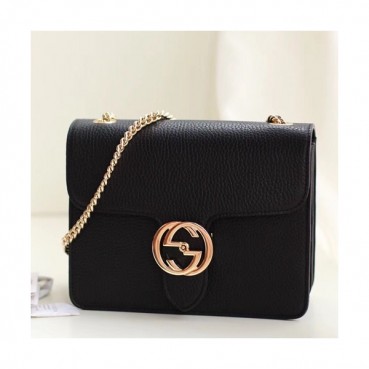 Gucci Interlocking Chain Shoulder Bag,20CM - 구찌 인터로킹  체인 숄더백 510304,GUB0426,20cm,블랙