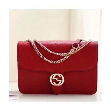 Gucci Interlocking Chain Shoulder Bag,28CM - 구찌 인터로킹  체인 숄더백 510303,GUB0415,28cm,레드