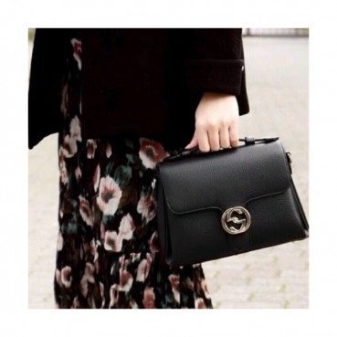 Gucci Interlocking Top Handle Chain Shoulder Bag,25CM - 구찌 인터로킹 탑 핸들 체인 숄더백 510302,GUB0373,25cm,블랙