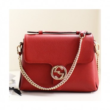 Gucci Interlocking Top Handle Chain Shoulder Bag,25CM - 구찌 인터로킹 탑 핸들 체인 숄더백 510302,GUB0372,25cm,레드