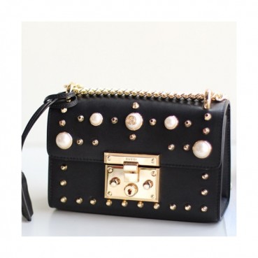 Gucci 2018 Padlock Small Chain Shoulder Bag,20CM - 구찌 2018 패드락 스몰 여성용 체인 숄더백 ,432182,GUB0367,20CM,블랙