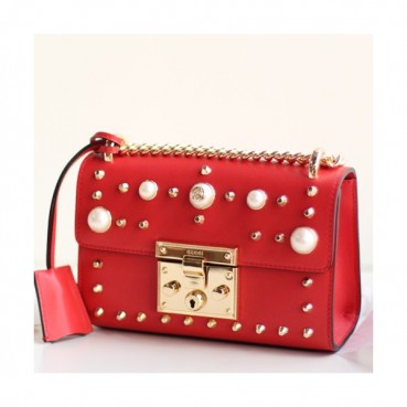 Gucci 2018 Padlock Small Chain Shoulder Bag,20CM - 구찌 2018 패드락 스몰 여성용 체인 숄더백 ,432182,GUB0366,20CM,레드