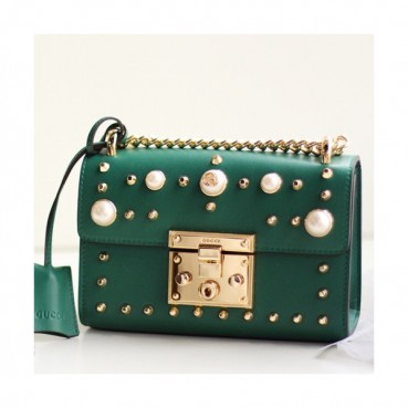 Gucci 2018 Padlock Small Chain Shoulder Bag,20CM - 구찌 2018 패드락 스몰 여성용 체인 숄더백 ,432182,GUB0365,20CM,그린