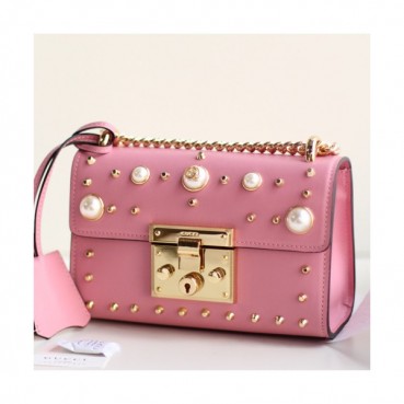 Gucci 2018 Padlock Small Chain Shoulder Bag,20CM - 구찌 2018 패드락 스몰 여성용 체인 숄더백 ,432182,GUB0364,20CM,핑크