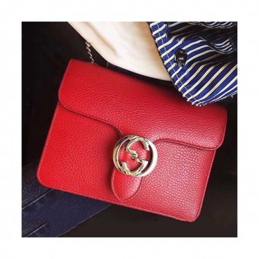Gucci Interlocking Chain Shoulder Bag,20CM - 구찌 인터로킹  체인 숄더백 510304,GUB0352,20cm,레드