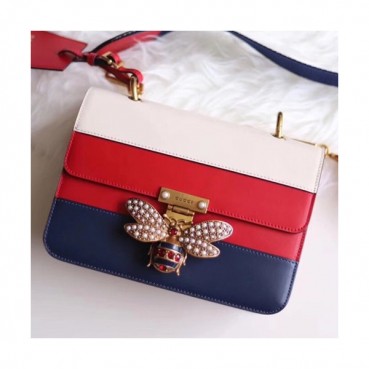 Gucci Queen Margaret Leather Shoulder Bag,22.5CM - 구찌 퀸 마가렛 레더 숄더백 476542,GUB0320,22.5cm,레드+블루
