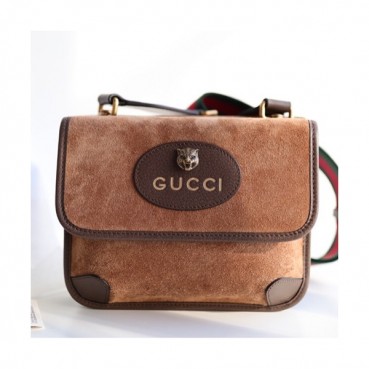 Gucci GG Mini Supreme Messenger Shoulder Bag,22CM - 구찌 GG 미니 수프림 여성용 메신저 숄더백 501050,GUB0318,22CM,브라운