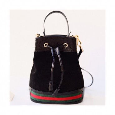 Gucci GG Ophidia Suede Women Bucket Bag,26CM - 구찌 GG 오피디아 스웨이드 여성용  버킷백 550621,GUB0302,26CM,블랙