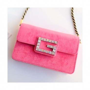 Gucci 2018 Velvet Square G Women Shoulder Bag,20CM - 구찌 2018 벨벳 스퀘어 G 여성용 숄더백 ,544242,GUB0290,20CM,핑크