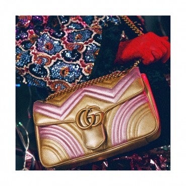 Gucci GG Marmont Matlase Women Shoulder Bag,26CM - 구찌 GG 마몬트 마틀라세 여성용 숄더백 443497,GUB0280,26CM,옐로우골드