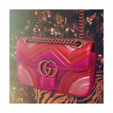 Gucci GG Marmont Matlase Women Shoulder Bag,22CM - 구찌 GG 마몬트 마틀라세 여성용 숄더백 446744,GUB0279,22CM,핑크