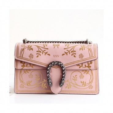 Gucci GG Dionysus Leather Shoulder Bag ,28CM - 구찌 GG 디오니소스 레더 숄더백 400249,GUB0278 ,28cm,핑크