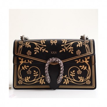 Gucci GG Dionysus Leather Shoulder Bag ,28CM - 구찌 GG 디오니소스 레더 숄더백 400249,GUB0277 ,28cm,블랙