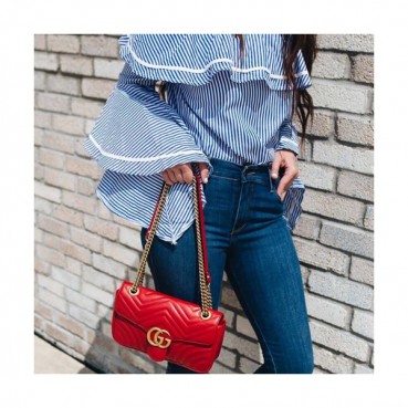 Gucci Marmont Matlase Women Shoulder Bag ,26CM- 구찌 GG 마몬트 마틀라세 여성용 숄더백 443497,GUB0253,26CM,레드