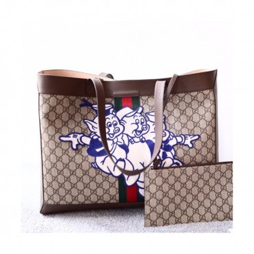 Gucci 2019 Ophidia Supreme Women Tote Shoulder Bag,44CM - 구찌 2019 오피디아 수프림 여성용 토트숄더백 547947,GUB0249,44CM,브라운