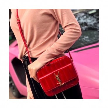 Saint Laurent 2019 Vicky Camera Shoulder Bag,18cm - 입생로랑 2019 비키 카메라 숄더백 555052, SLB0295,18cm,레드