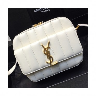 Saint Laurent 2019 Vicky Camera Shoulder Bag,18cm - 입생로랑 2019 비키 카메라 숄더백 555052, SLB0293,18cm,화이트