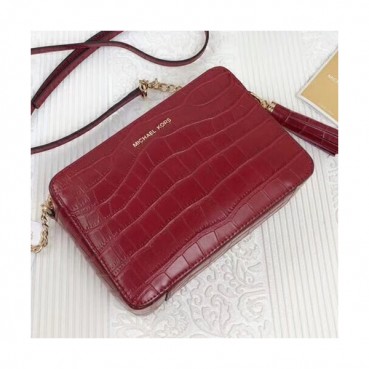 Michael Kors Leather Ginny Tassel Shoulder Bag, 22CM - 마이클 코어스 레더 지니 태슬 숄더백 ,MKB0253, 22CM,레드