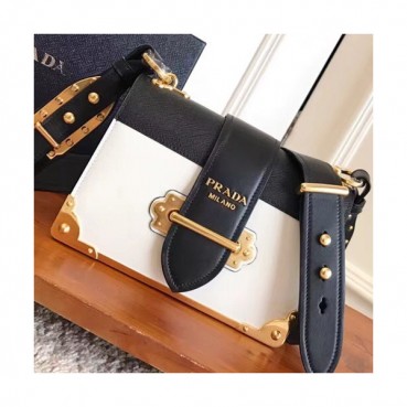 Prada Cahier Leather Shoulder Bag,20cm - 프라다 카이에 레더 여성용 숄더백 ,1BD045